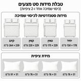 טבלת מידות סט מצעים